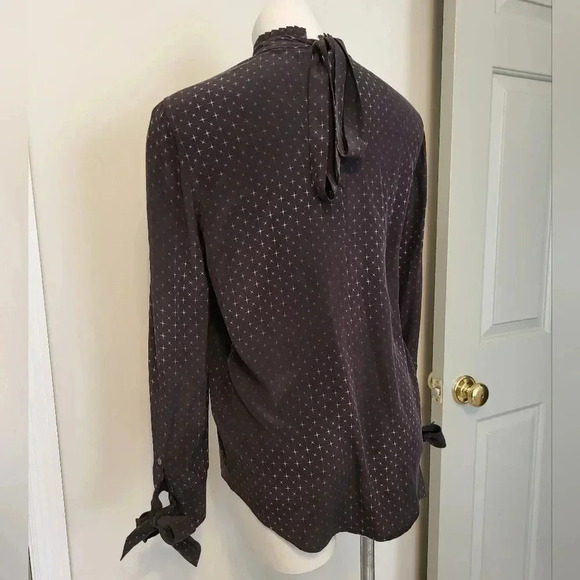 Equipment Femme Aurora Highneck Shooting Stars Classic Chic Style Silk Blouse XS - Picture 5 of 11